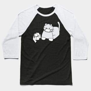 Corona Cat White Gloves Black Back Baseball T-Shirt